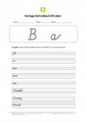 Vorlage Buchstaben schreiben lernen (Schreibschrift) Vorlage Buchstaben schreiben lernen (Schreibschrift)